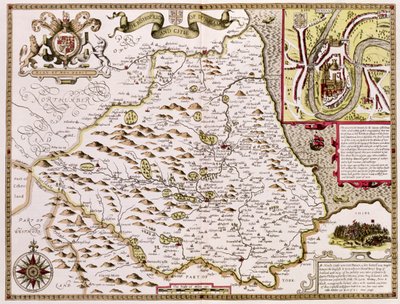 The Bishoprick and City of Durham, engraved by Jodocus Hondius from John Speed